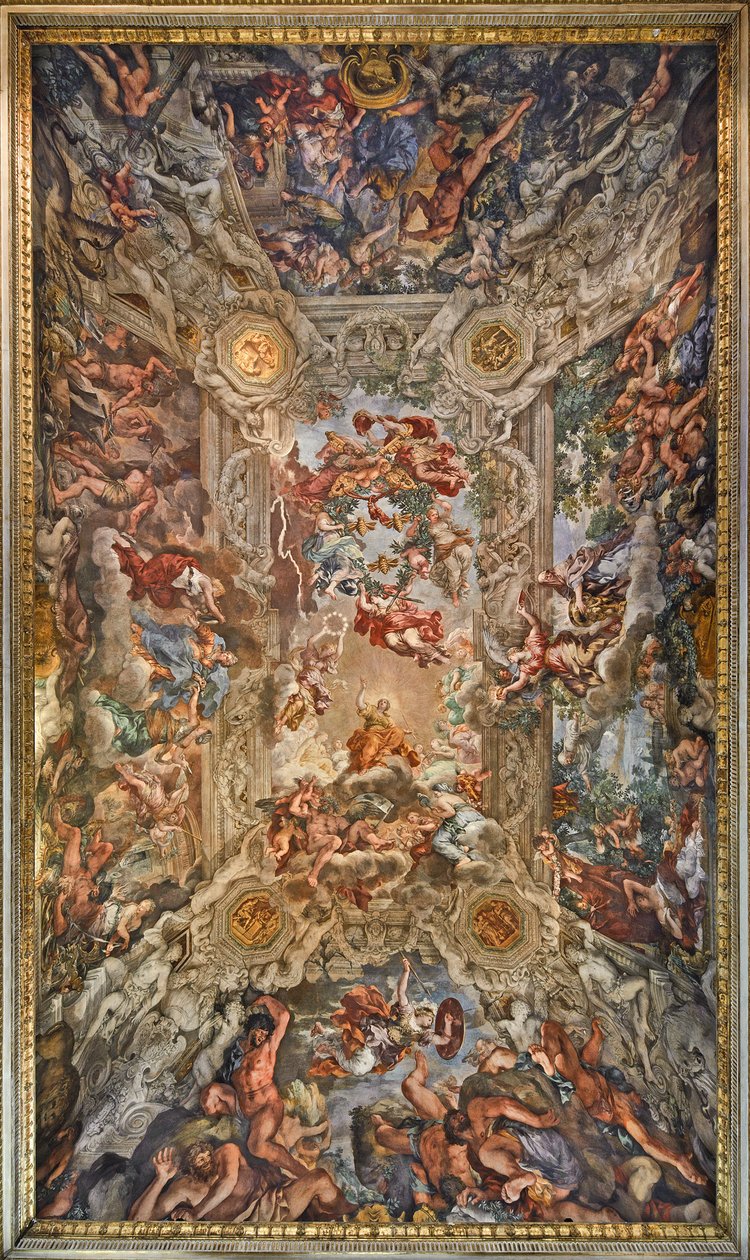 Der Triumph der göttlichen Vorsehung und die Erfüllung ihrer Zwecke unter Papst Urban VIII, 1632-1639 von Pietro da Cortona