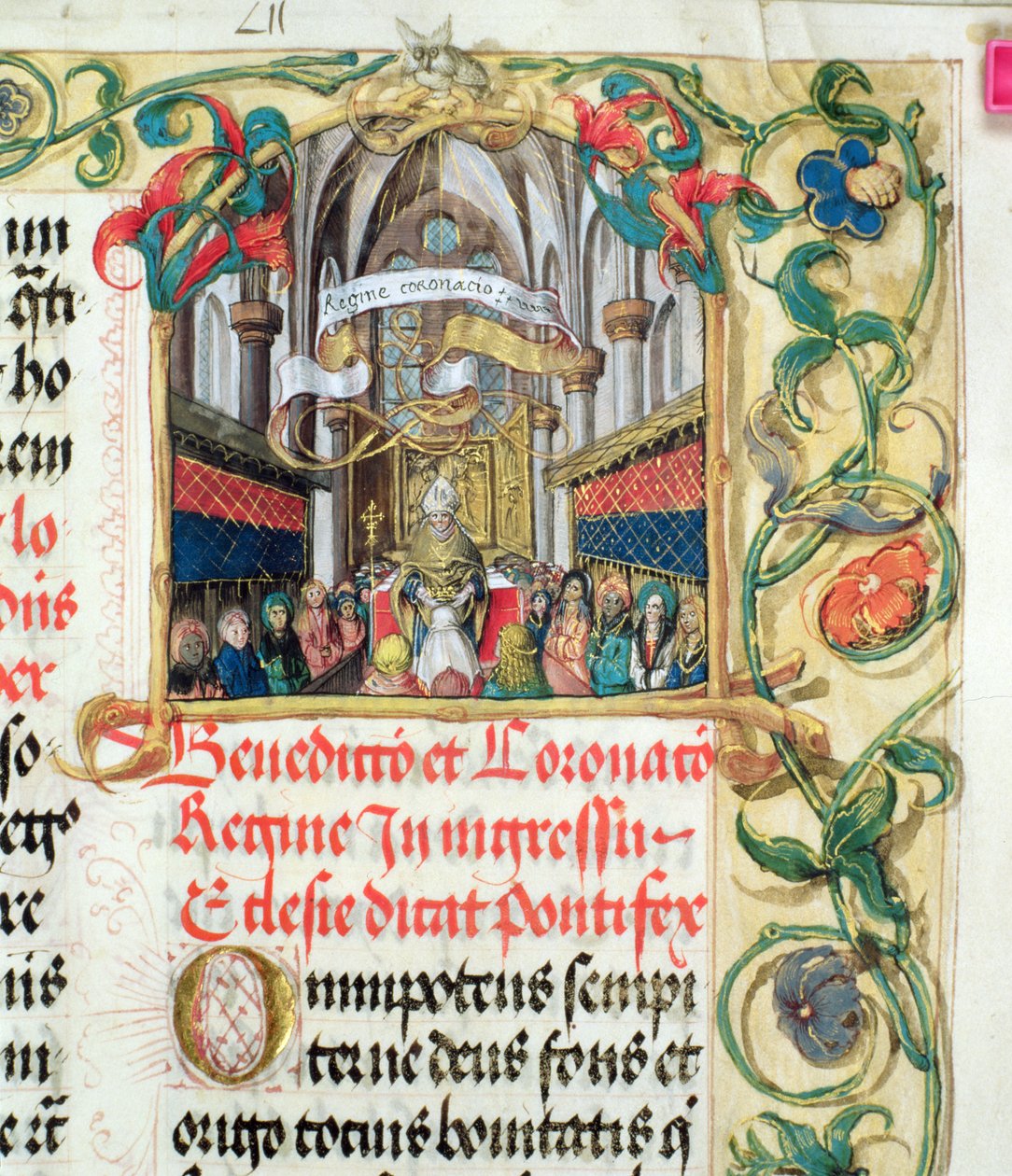 Krönung der Königin von Polen aus dem Pontifikale von Bischof Erasmus Ciolek, ca. 1510 von Polish School