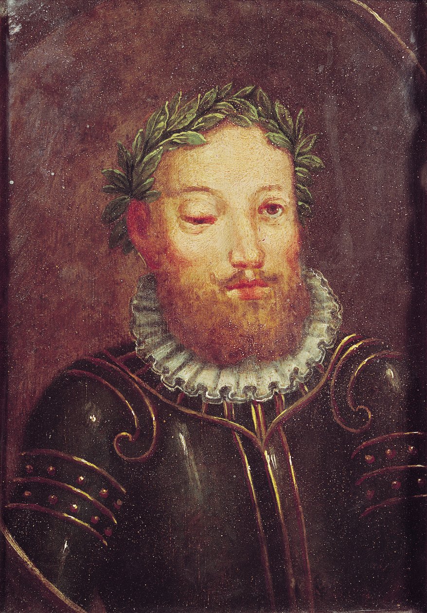 Porträt von Luis Vaz de Camoes (ca. 1524-80) 16.-17. Jahrhundert von Portuguese School