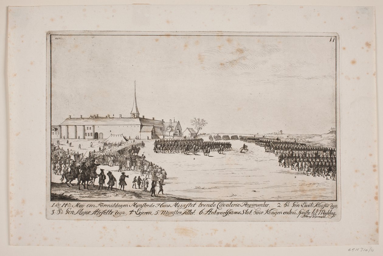 Frederik V inspiziert Regimenter in Antvorskov von Poul Isac Grønvold