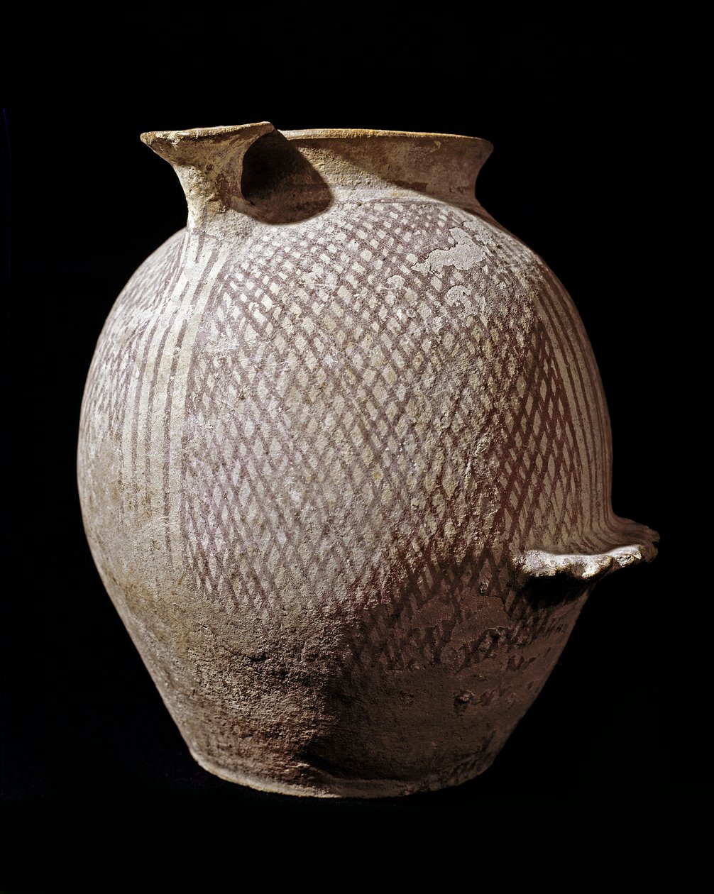 Prähistorisch: Polychrome Keramikvase aus Jericho. 3000-2100 v. Chr. Amman, Archäologisches Museum, Jordanien von Prehistoric Prehistoric