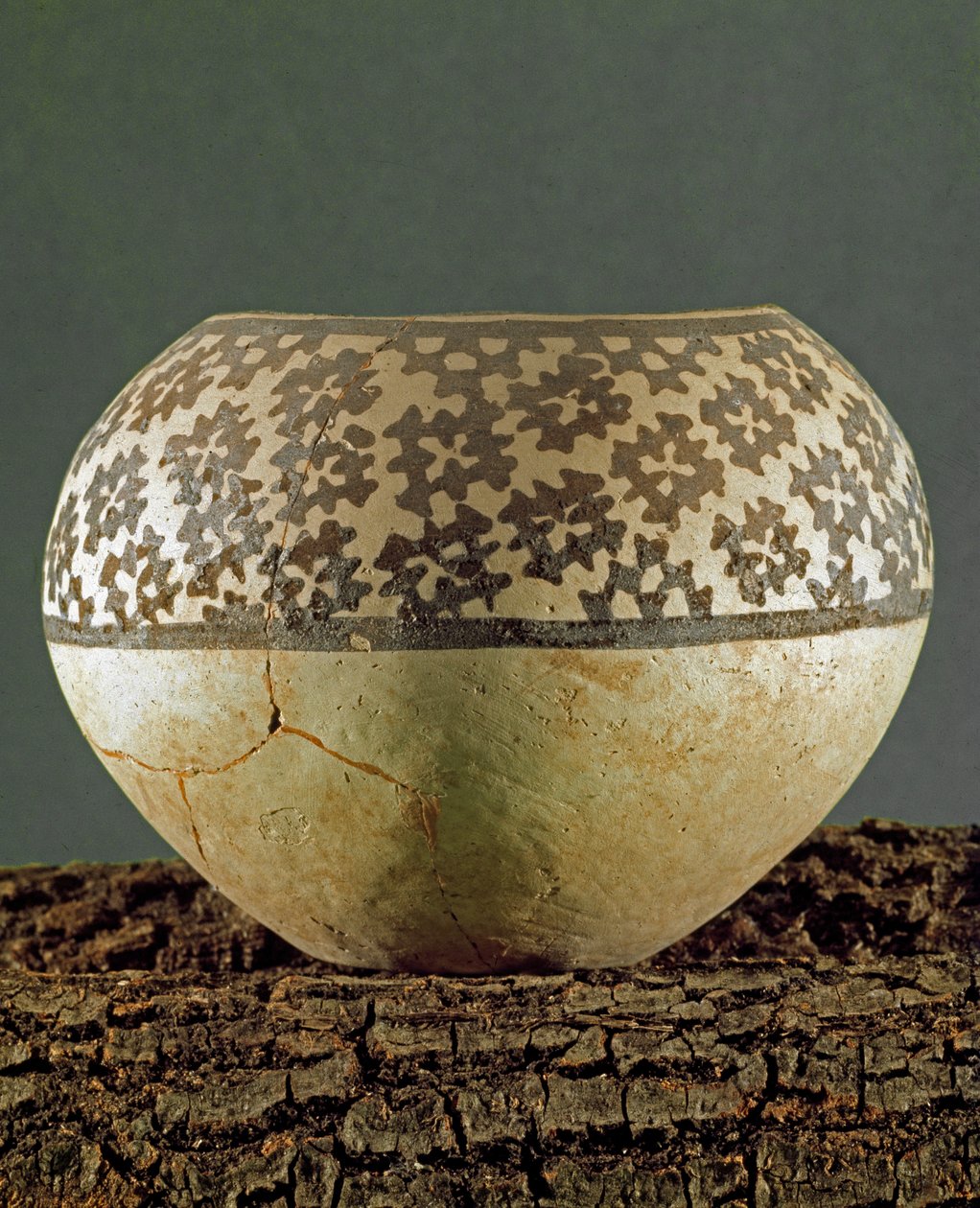 Vorgeschichte: Tonvase mit geometrischen Dekorationen vom Typ Anau aus der Fundstelle Gheoksjur (Südturkmenistan). 4000-3500 v. Chr. Eneolithikum, Kupferzeit. Sankt Petersburg, Eremitage, Russland von Prehistoric Prehistoric