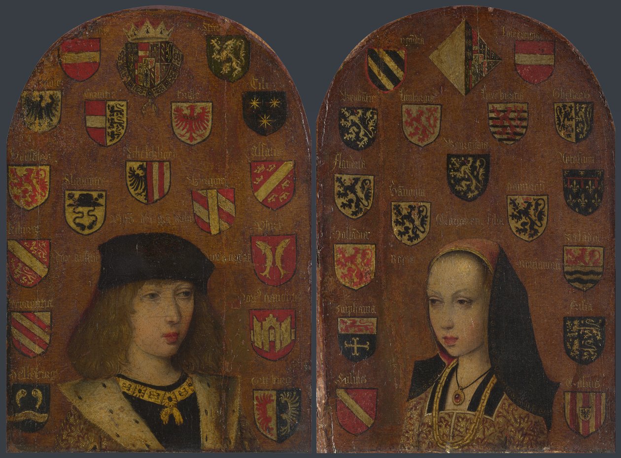 Porträt von Philipp I. von Kastilien und Margarete von Österreich von Probably by Pieter van Coninxloo
