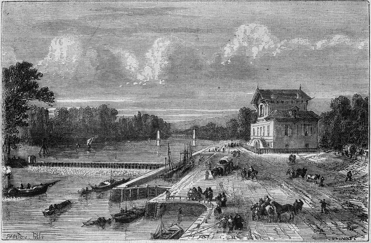 Ansicht des Damms an der Seine in Suresnes von Provost Provost