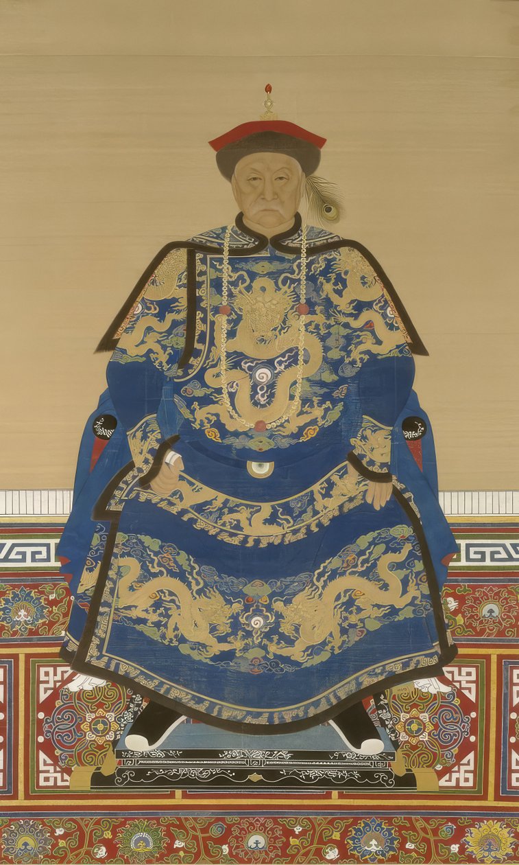 Porträt von Oboi (ca. 1610-1669), Regent während der Herrschaft von Kaiser Kangxi von Qing Dynasty Chinese School