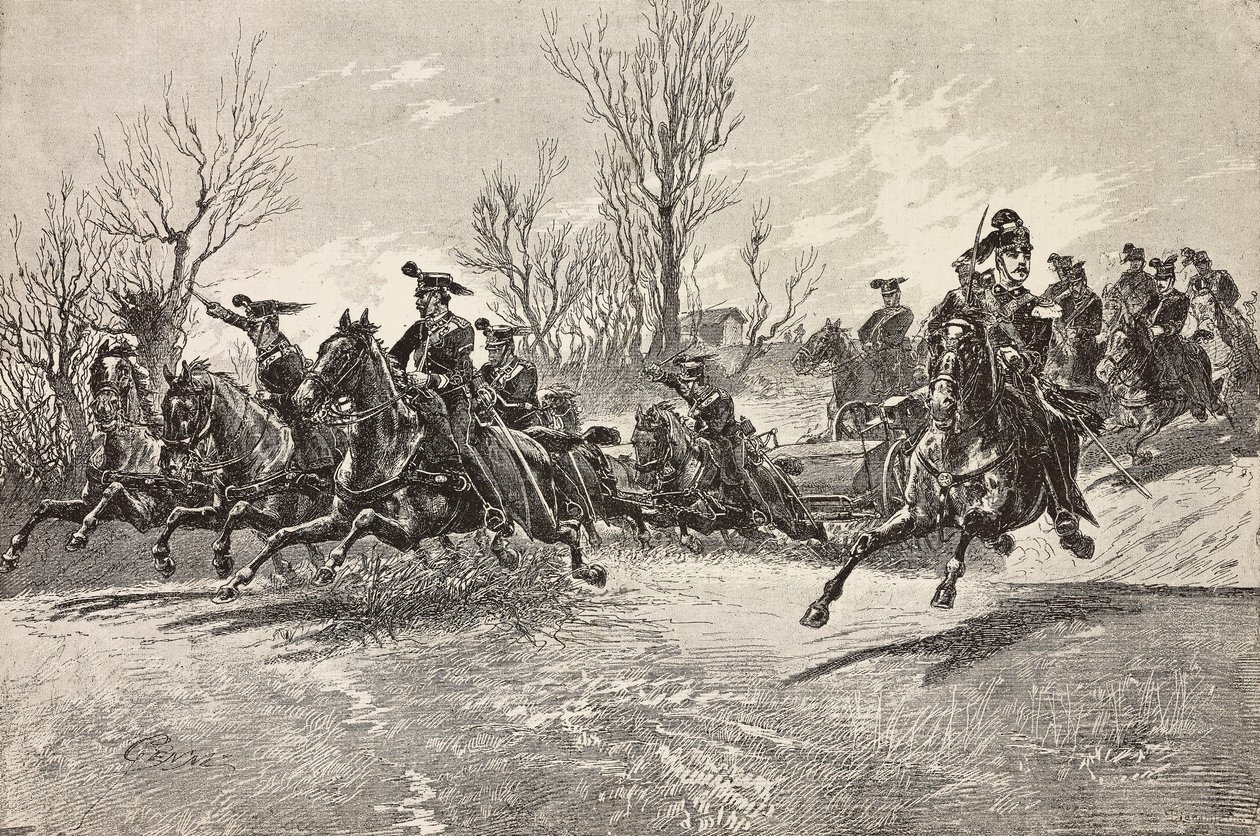 Artillerie zu Pferd, italienische Armee (Stich) von Quinto Cenni