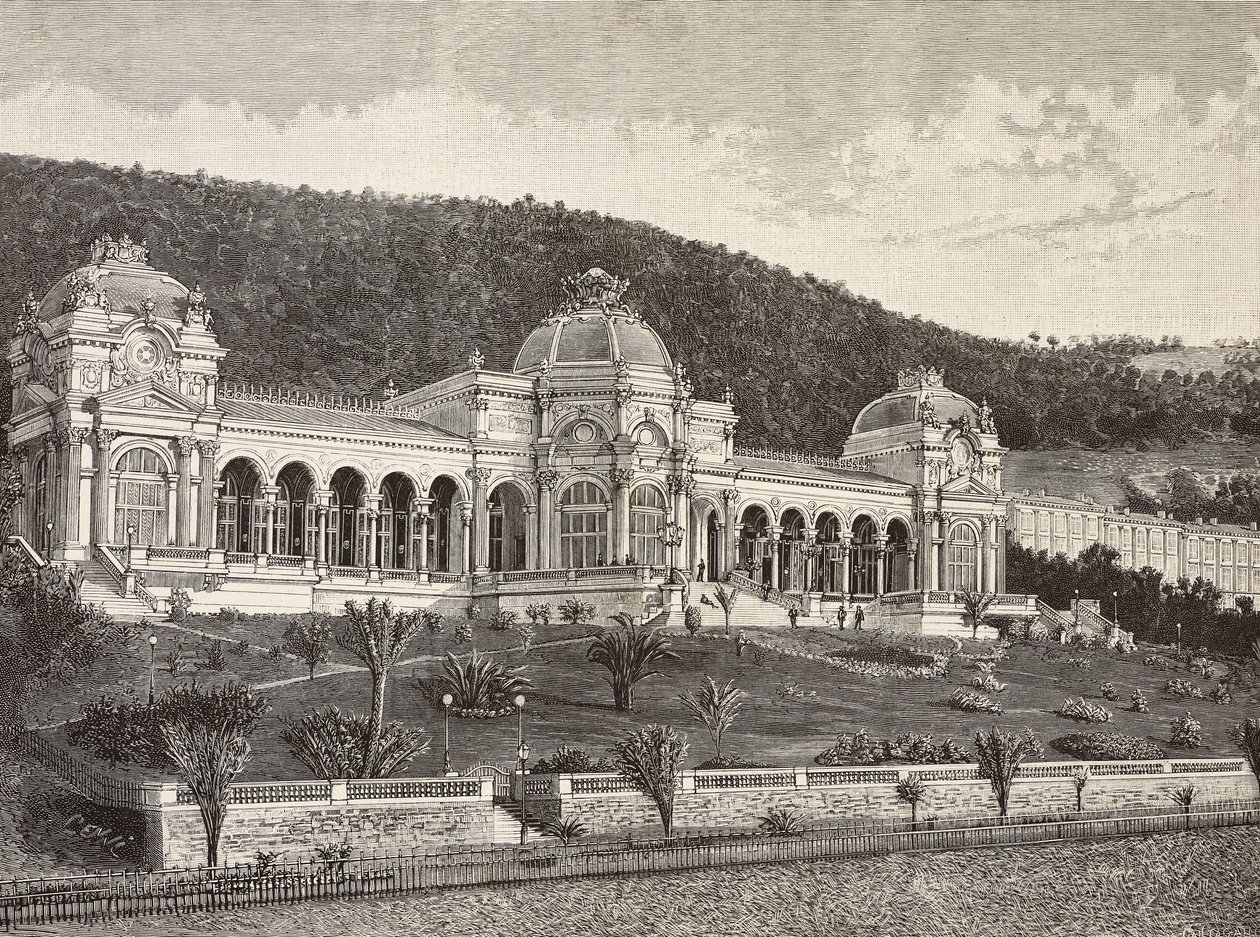 Casino in Ospedaletti, Italien, Stich nach einer Zeichnung von Quinto Cenni, aus L