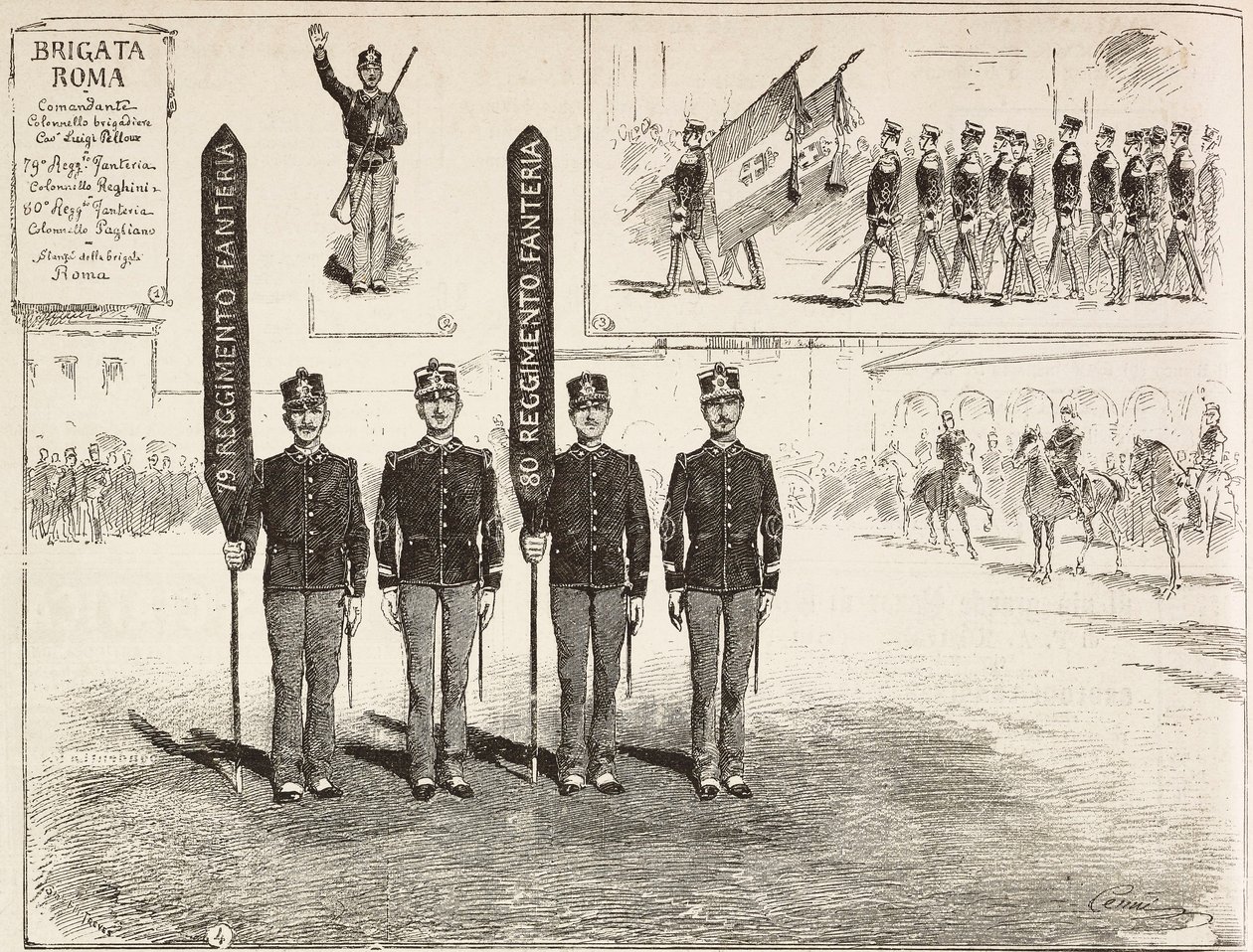 Inspektion der Brigade Roma der italienischen Armee, 16. März von Quinto Cenni