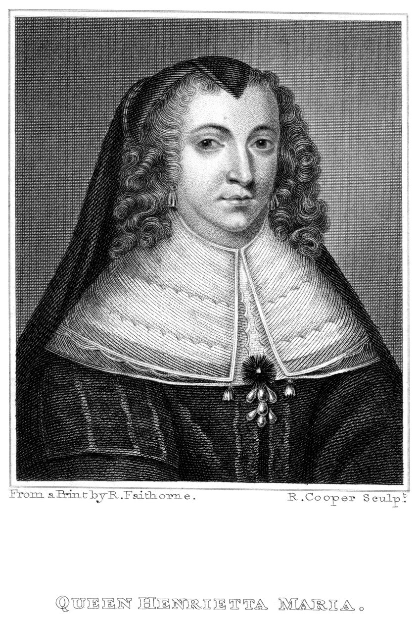 Henrietta Maria 1609-1669, Königin Gemahlin von König Karl I. 1600-1649, 19. Jahrhundert von R. Cooper