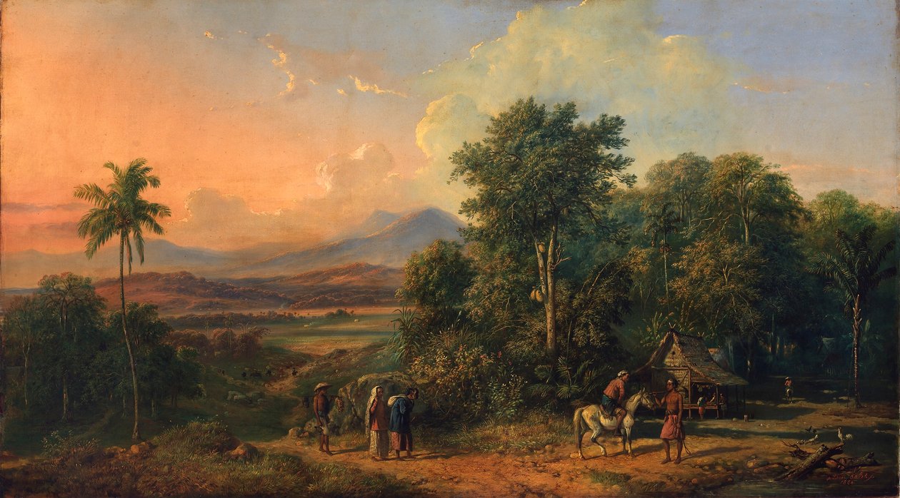 Wald und Einheimisches Haus von Raden Saleh