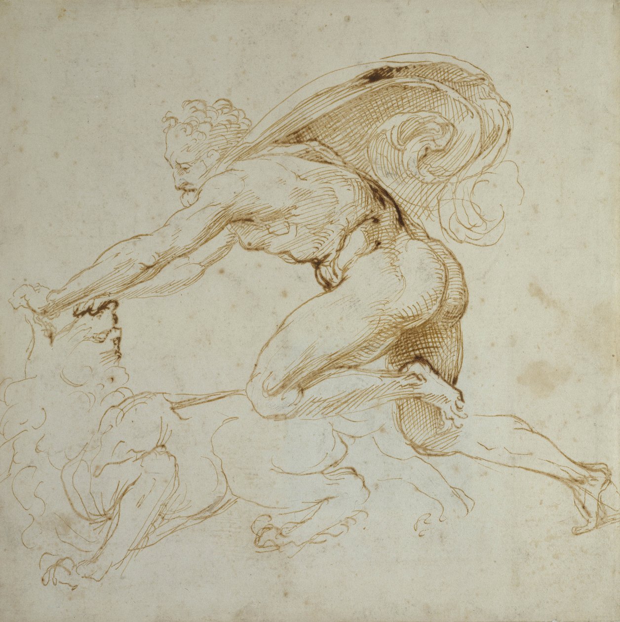 Herkules überwältigt einen Löwen von Raffaello Sanzio Raphael