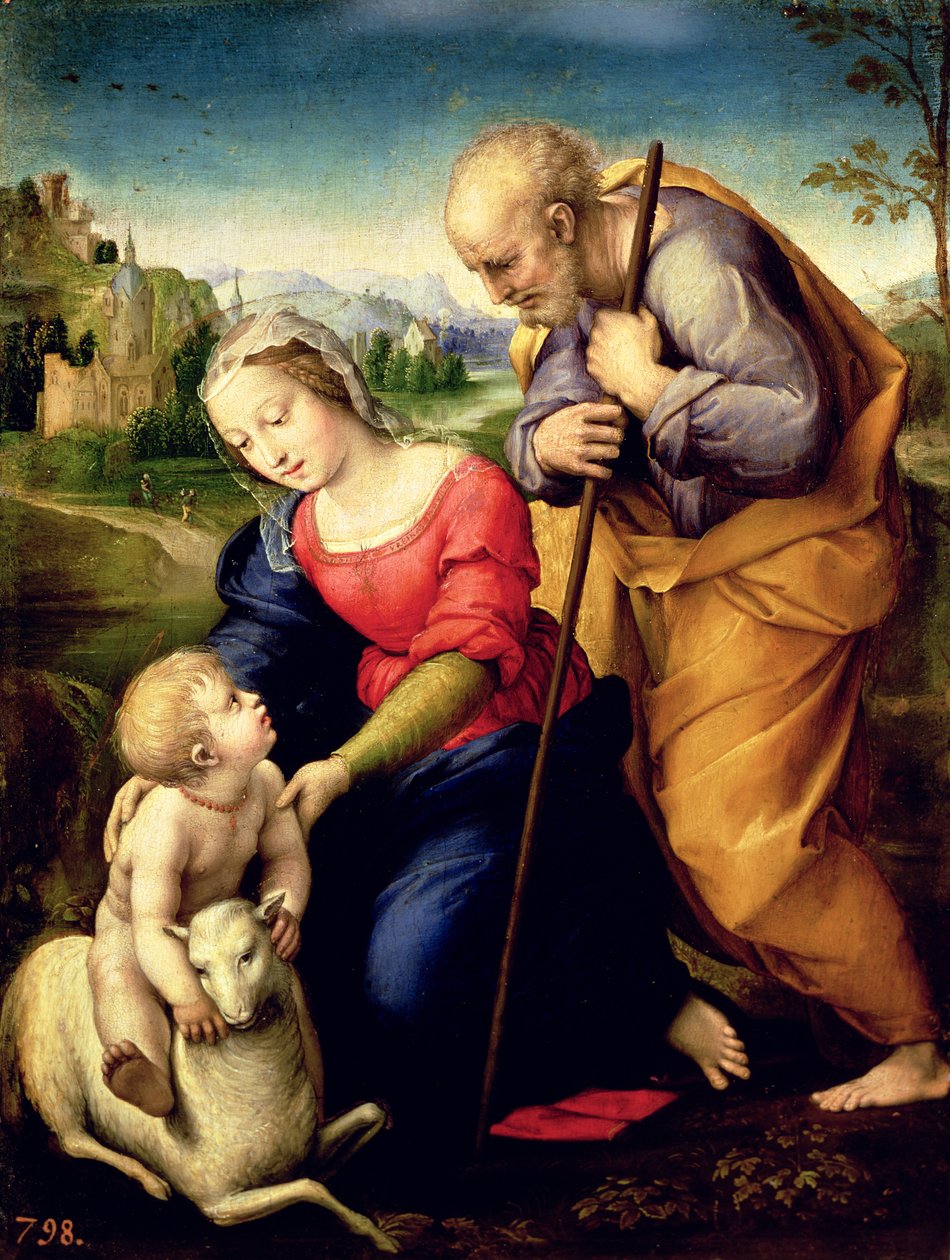 Die Heilige Familie mit einem Lamm, 1507 von Raffaello Sanzio Raphael