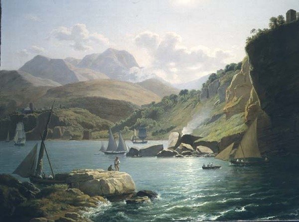 Ein Blick auf die Küste von Vietri Sul Mare und das Dorf Raito im Golf von Salerno von Ramsay Richard Reinagle