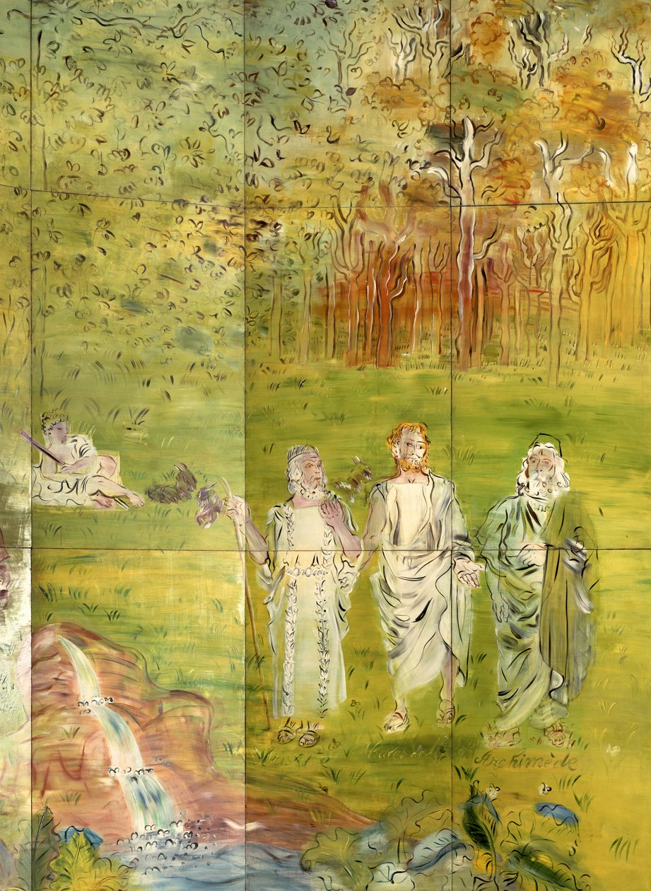 Archimedes (287-212 v. Chr.), Thales (625-547 v. Chr.) und Aristoteles (384-322 v. Chr.) aus 