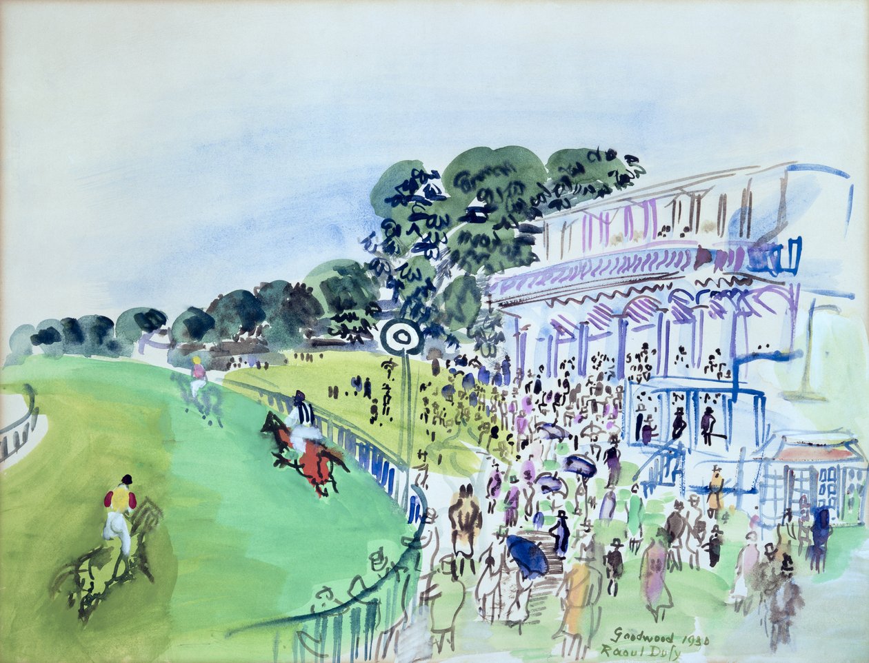 Goodwood, die Tribüne vor der Rennbahn von Raoul Dufy