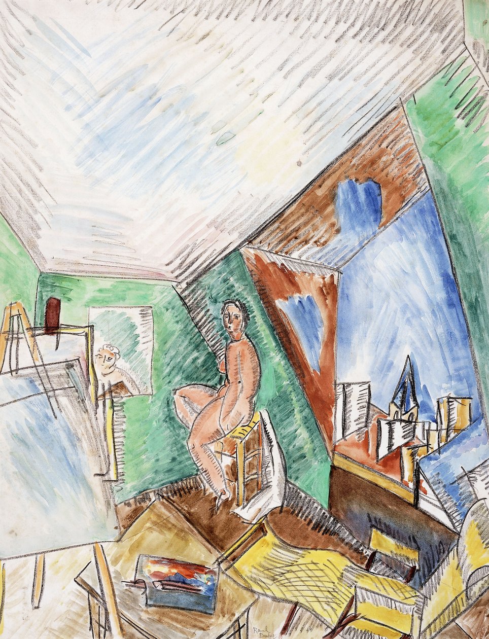Das Atelier des Künstlers, rue Seguier in Paris, um 1909 von Raoul Dufy
