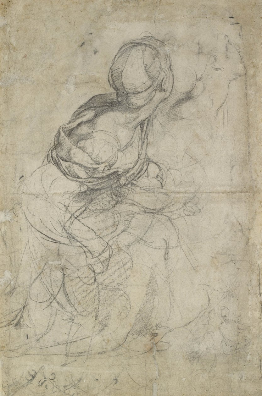 Studien für zwei kniende Frauen von Raffaello Sanzio Raphael