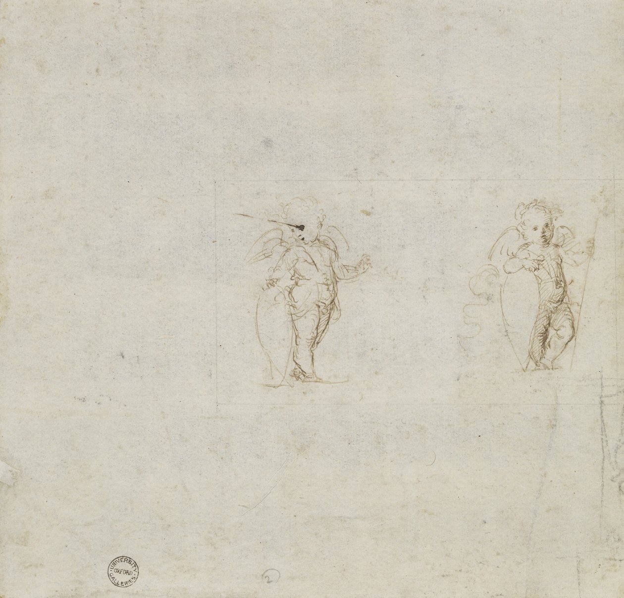 Verso: Zwei Studien von Amorini, WA1846.154 von Raffaello Sanzio Raphael