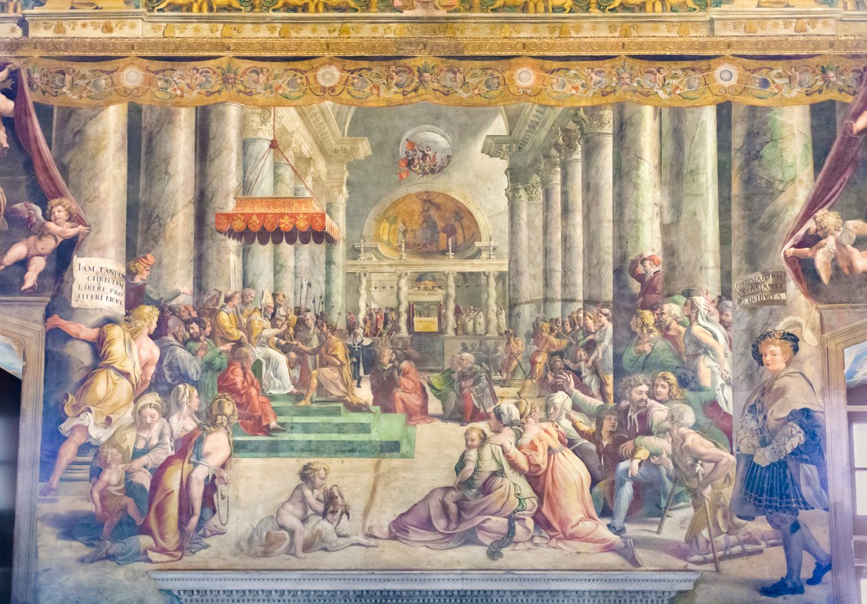 Die Schenkung Konstantins, um 1520 von Raphael (1483-1520) (& studio)