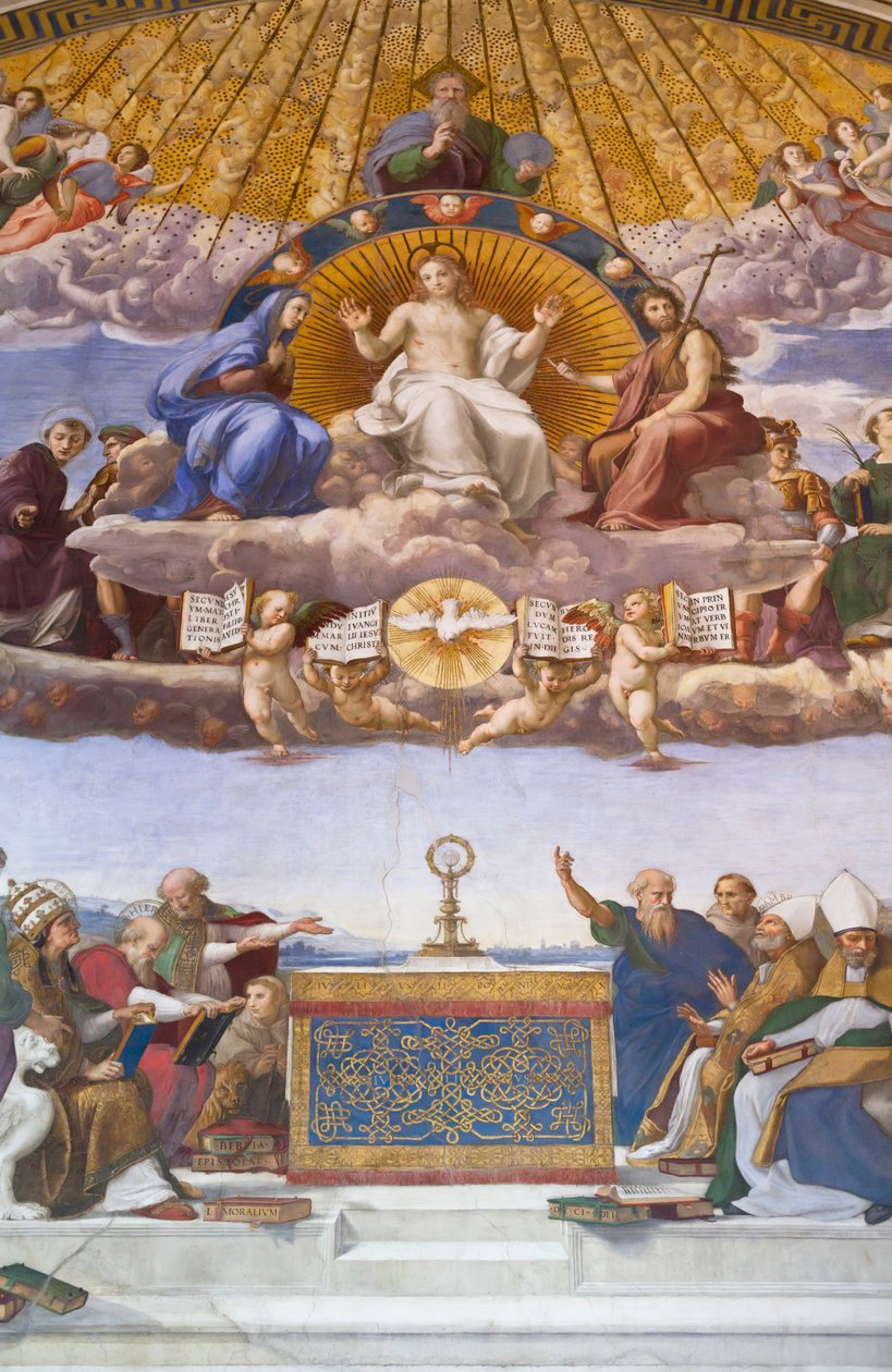 Disputation des Heiligen Sakraments - Fresko von Raffael von Raphael (1483 1520)