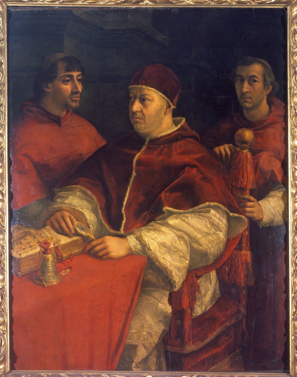 Porträt von Papst Leo X. (1475-1521) umgeben von Kardinälen Luigi de 