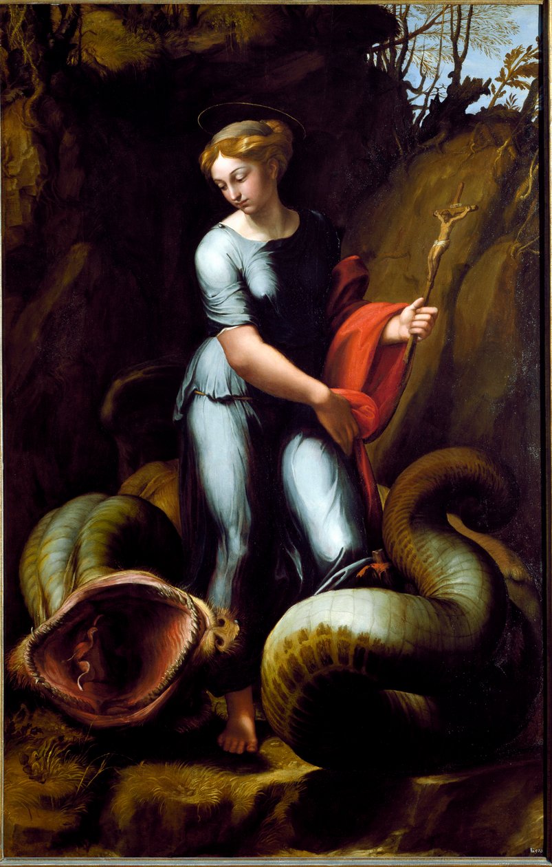 Heilige Margarete (Öl auf Leinwand, ca. 1520) von Raphael