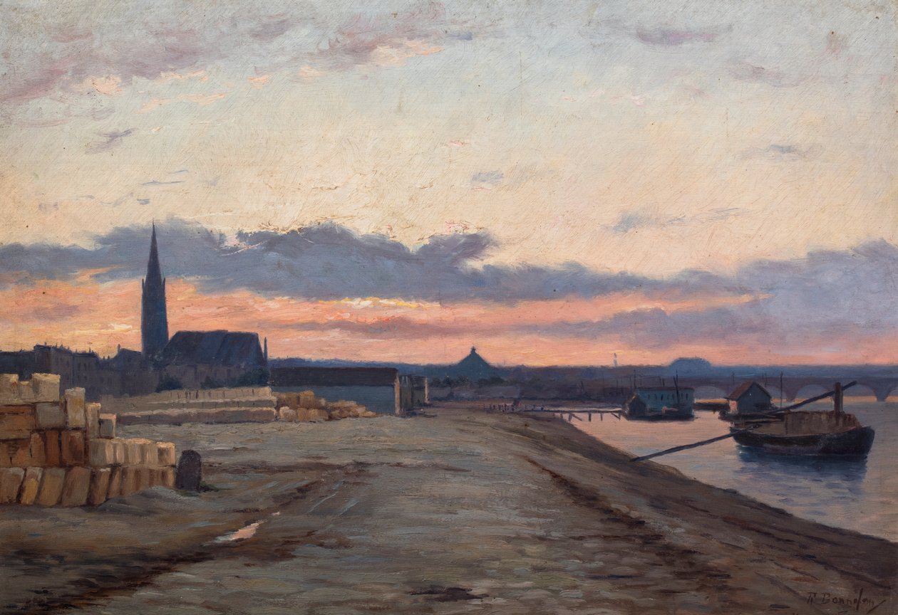 Bordeaux-Kais bei Sonnenuntergang von Raymond Bonnefon