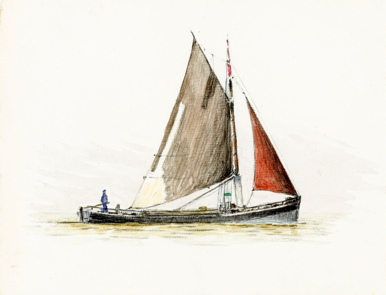 Gabare auf der Gironde-Mündung von Raymond Bonnefon