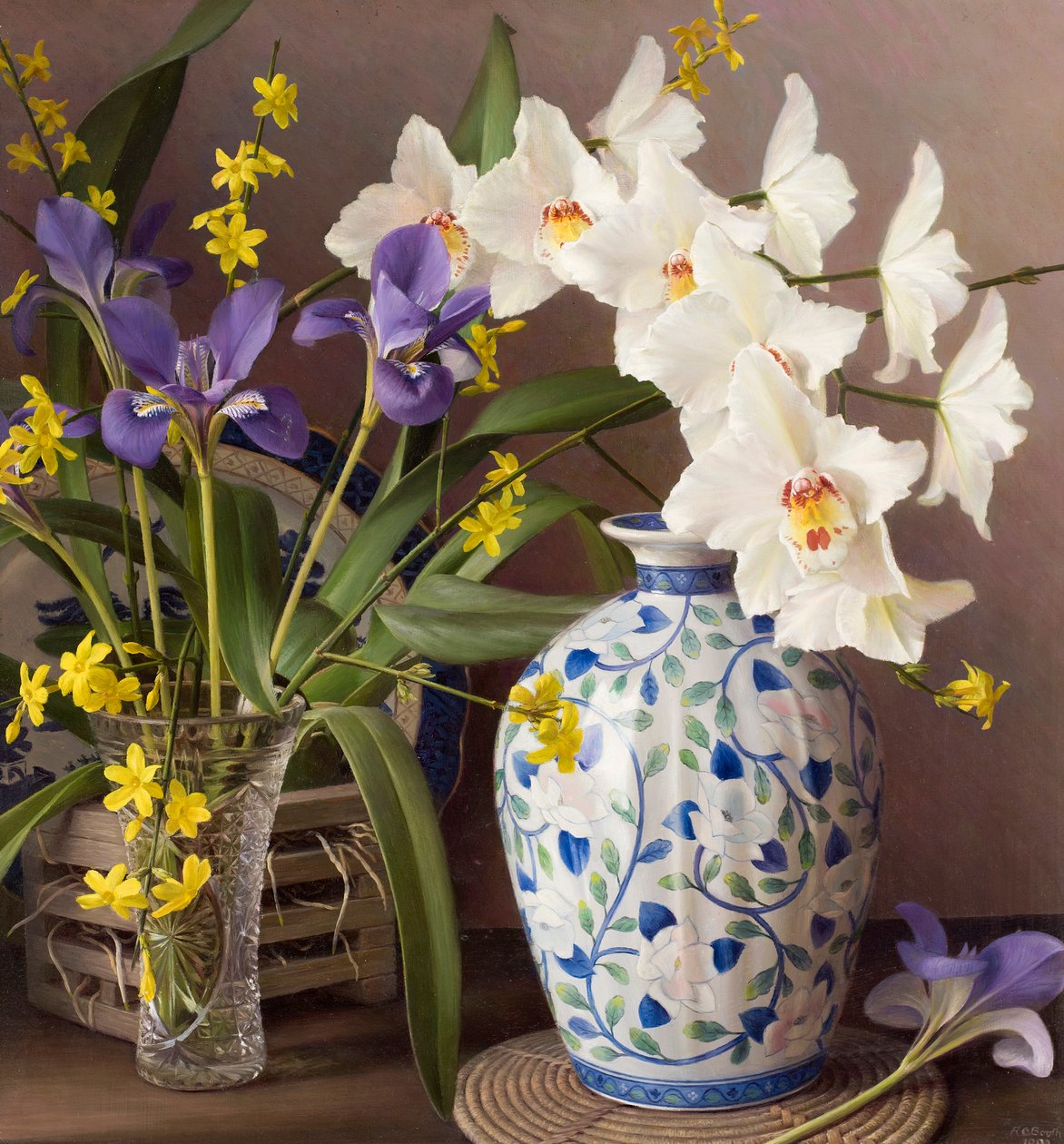 Orchidee mit japanischer Vase von Raymond Booth
