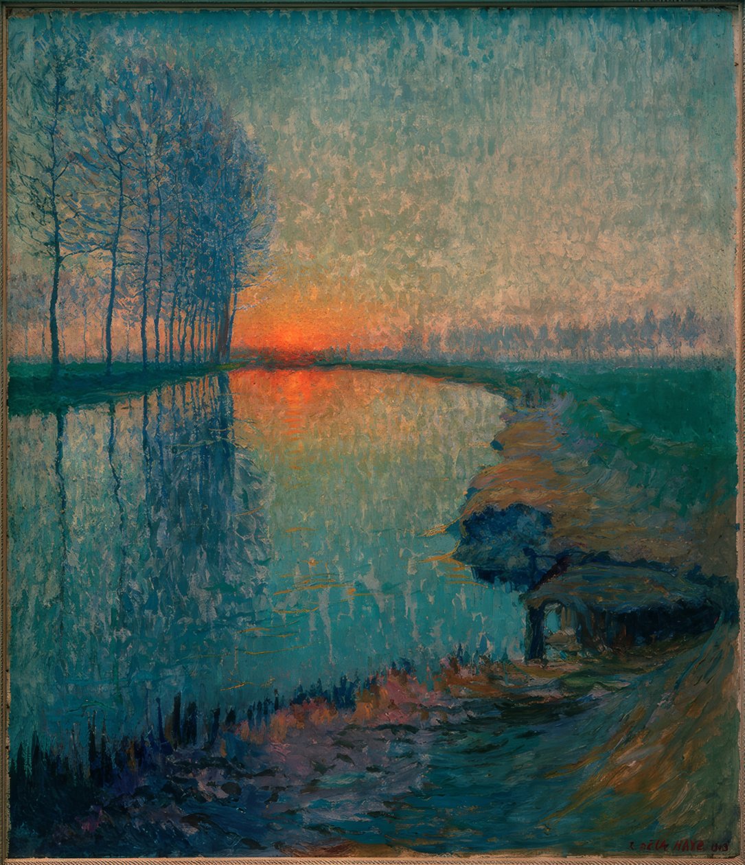 Sonnenuntergang an der Nete von Raymond de la Haye