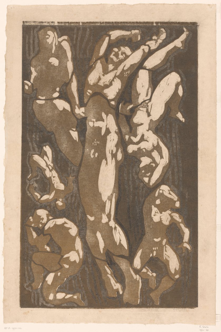 Komposition mit sechs menschlichen Figuren von Reijer Stolk (signed by artist)