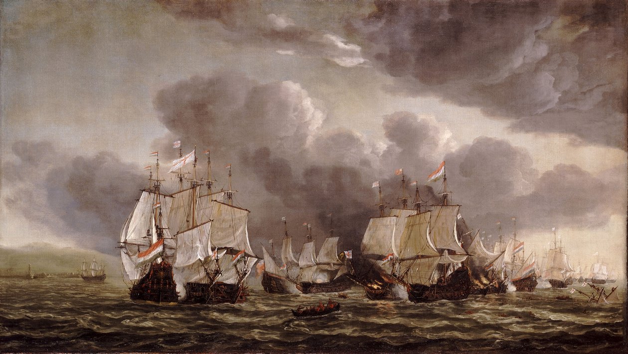 Die Schlacht von Livorno, 4. März 1653 von Reinier Nooms