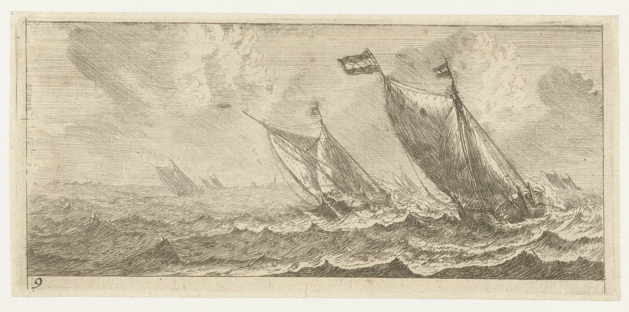 Fähren auf rauer See von Reinier Nooms