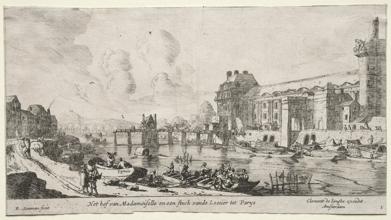 Ansichten von Paris: Blick auf den Louvre und die Tuilerien von Reinier Nooms, called Zeeman