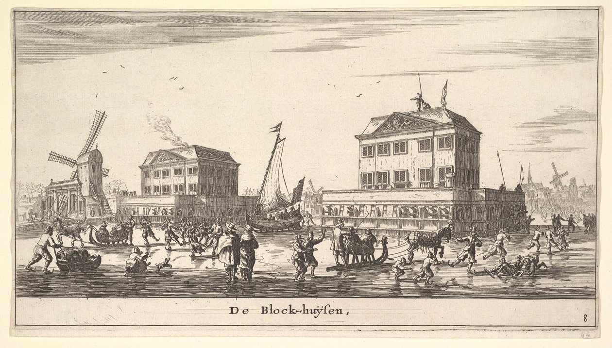 Winterszene am Blockhaus in Amsterdam, 17. Jahrhundert von Reinier Zeeman