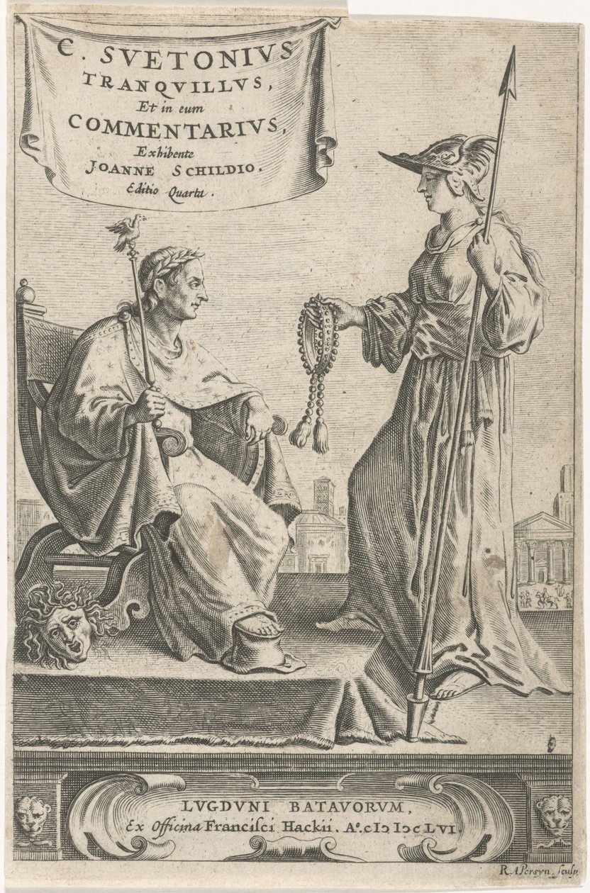 Piedestal mit einem Kaiser auf seinem Thron von Reinier van Persijn