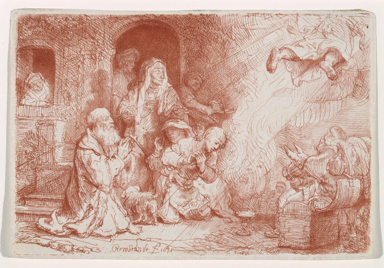Der Engel verlässt die Familie des Tobias, 1641 von Rembrandt van Rijn