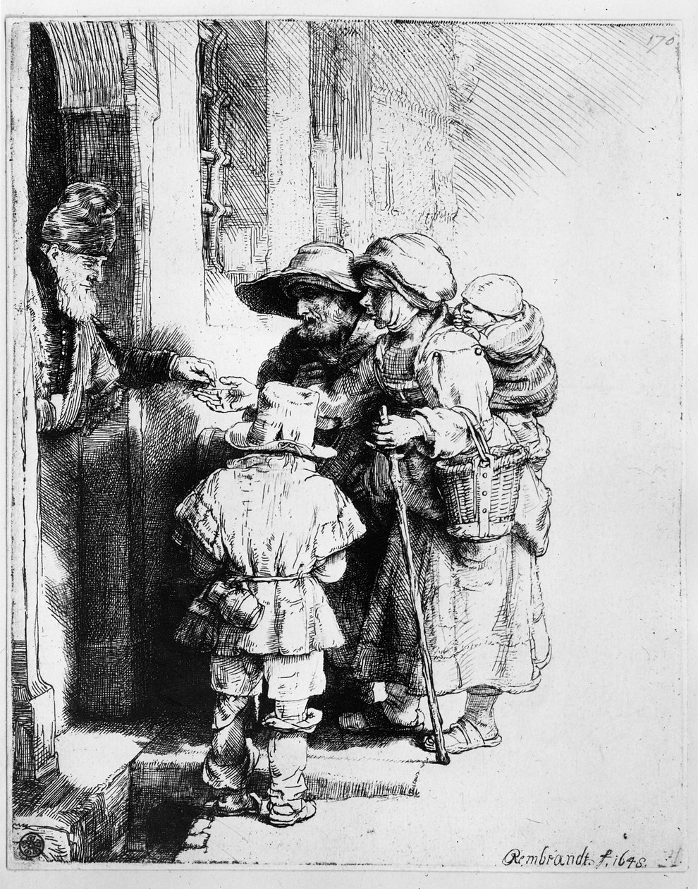 Bettler, die Almosen erhalten, 1648 von Rembrandt van Rijn