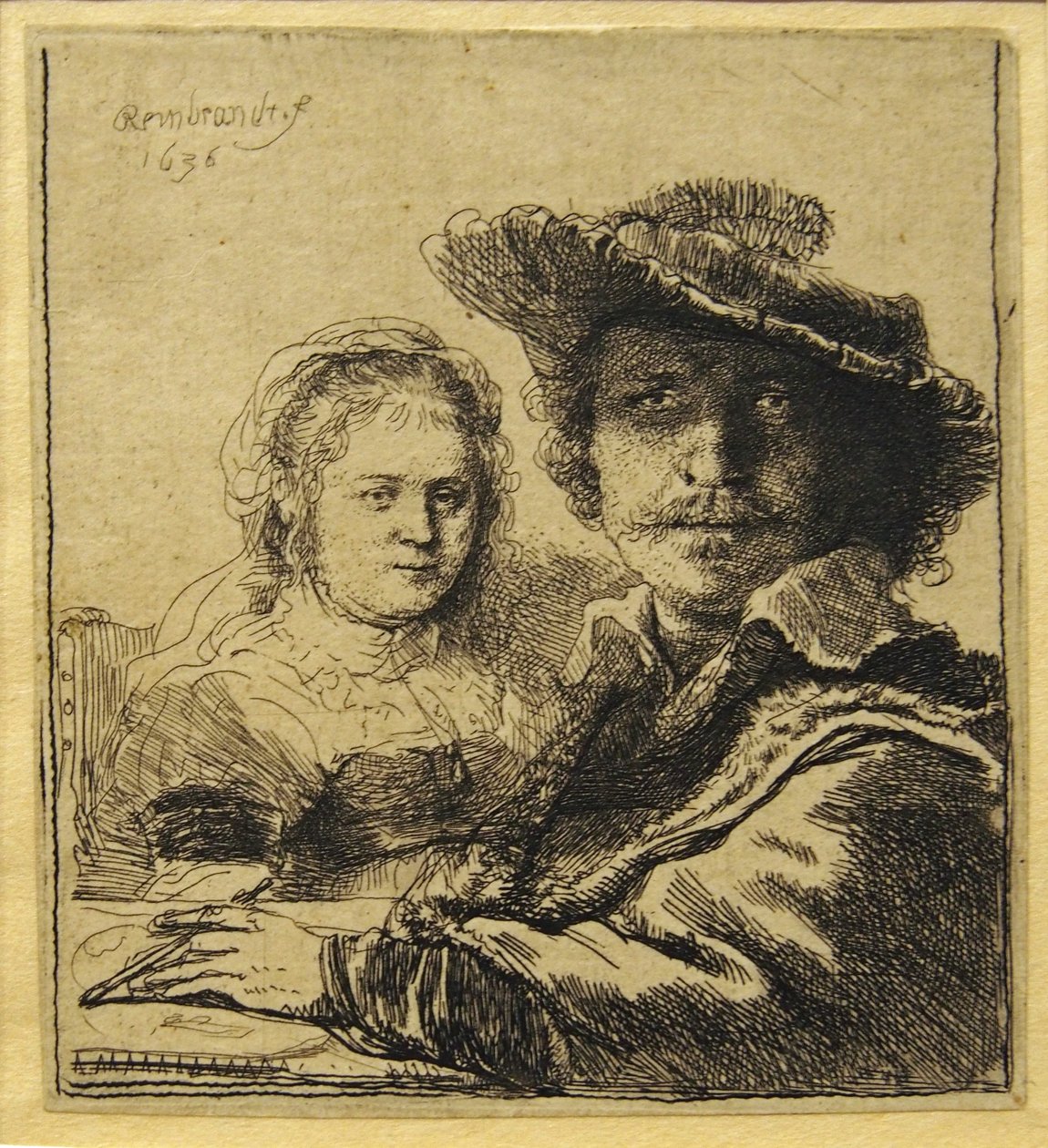 Selbstporträt mit Saskia von Rembrandt van Rijn: Kunstdruck
