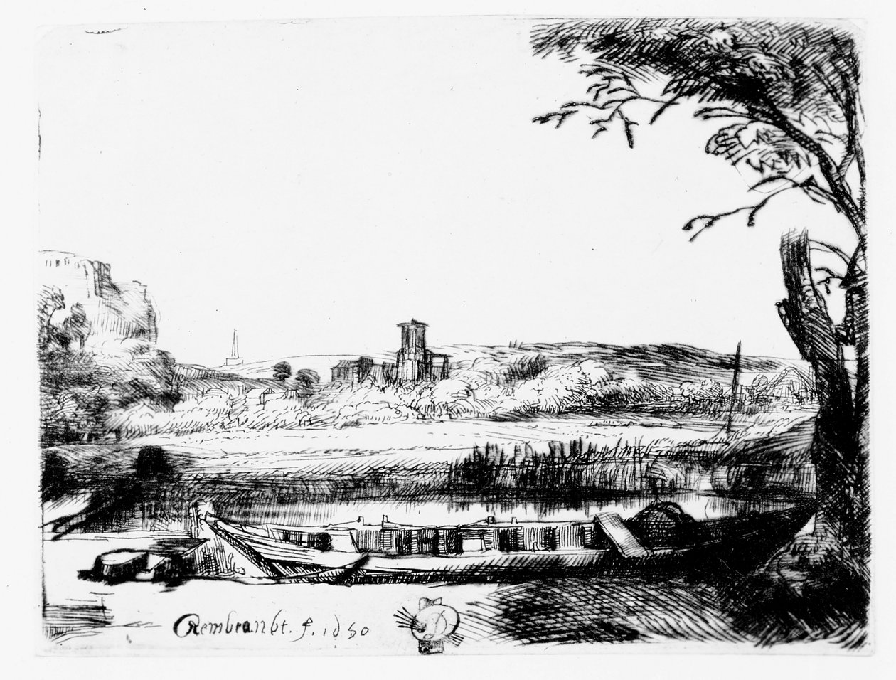 Blick auf einen Kanal, 1650 von Rembrandt van Rijn