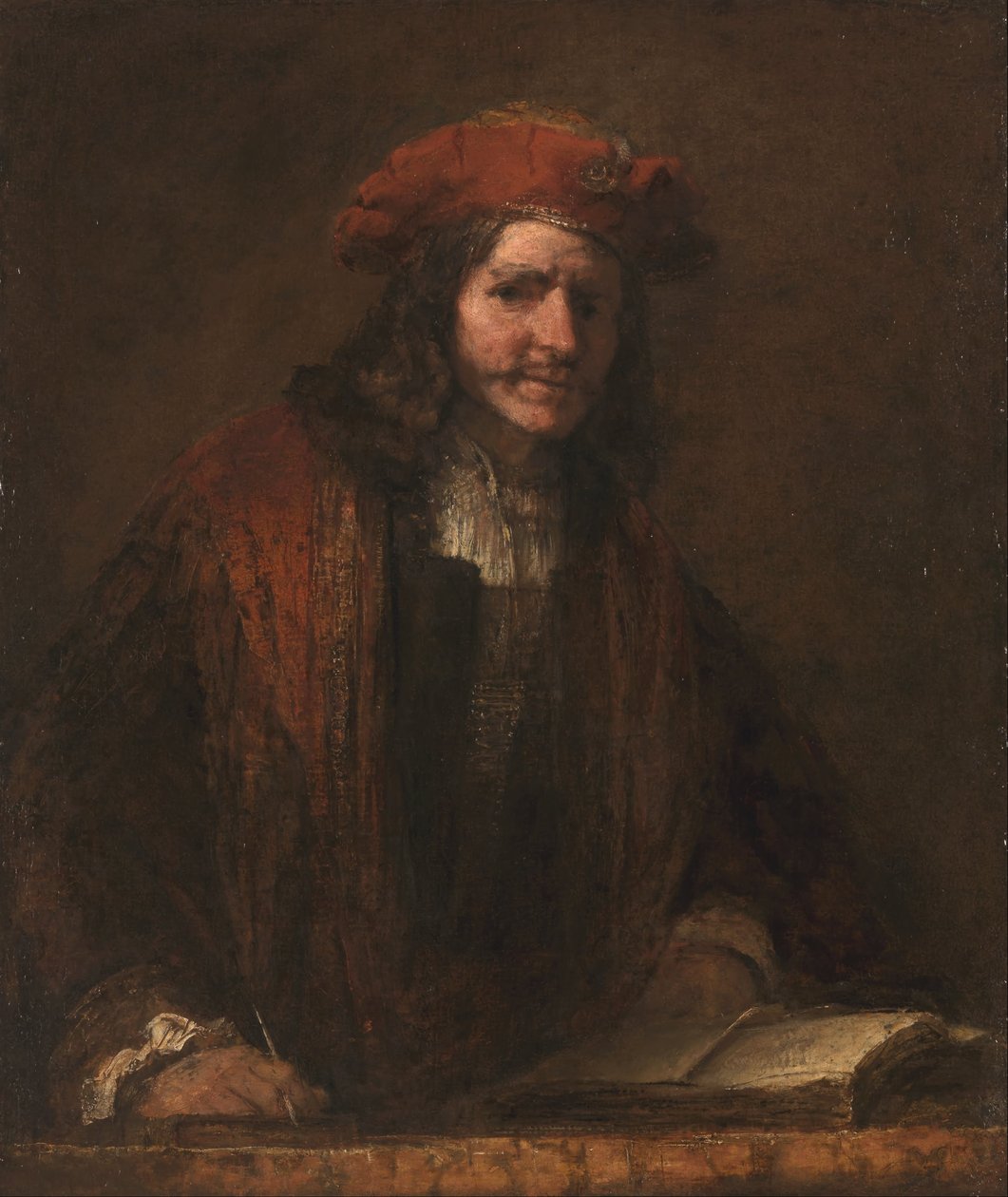 Der Mann mit der roten Mütze, um 1660-65 von Rembrandt Harmensz. van Rijn (school of)