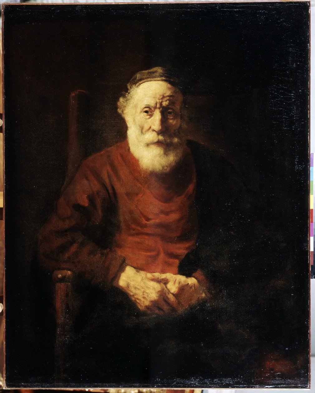 Porträt eines alten Mannes in Rot. Gemälde von Rembrandt (1606-1669) von Rembrandt Harmensz. van Rijn