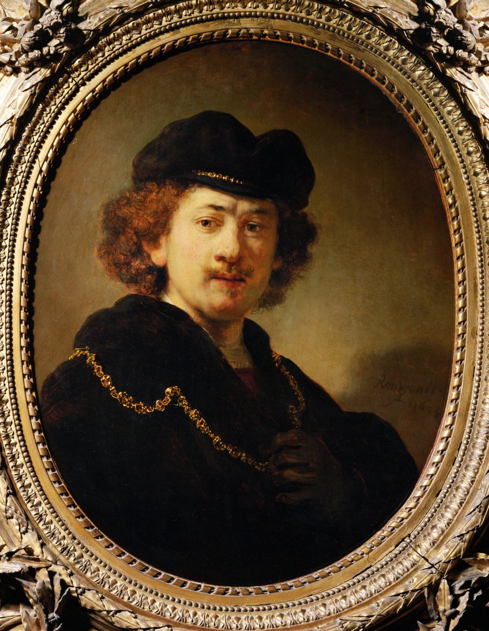 Porträt des Künstlers mit Mütze und Goldkette von Rembrandt Harmensz. van Rijn