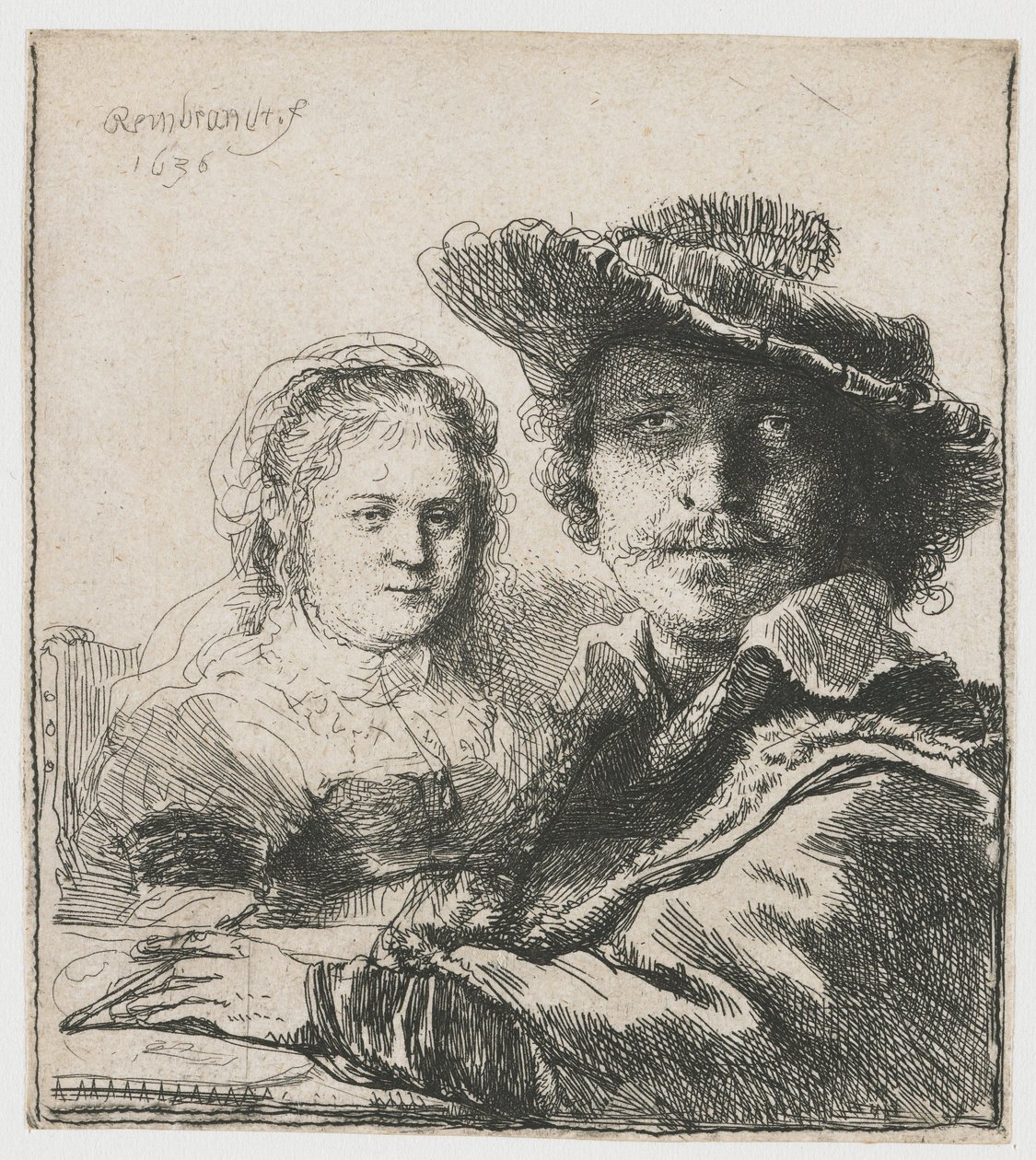 Selbstporträt mit Saskia von Rembrandt Harmensz. van Rijn
