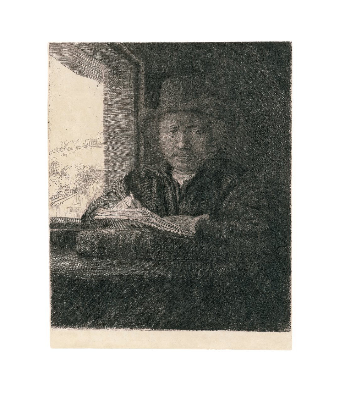 Selbstporträt am Fenster (1648) von Rembrandt van Rijn