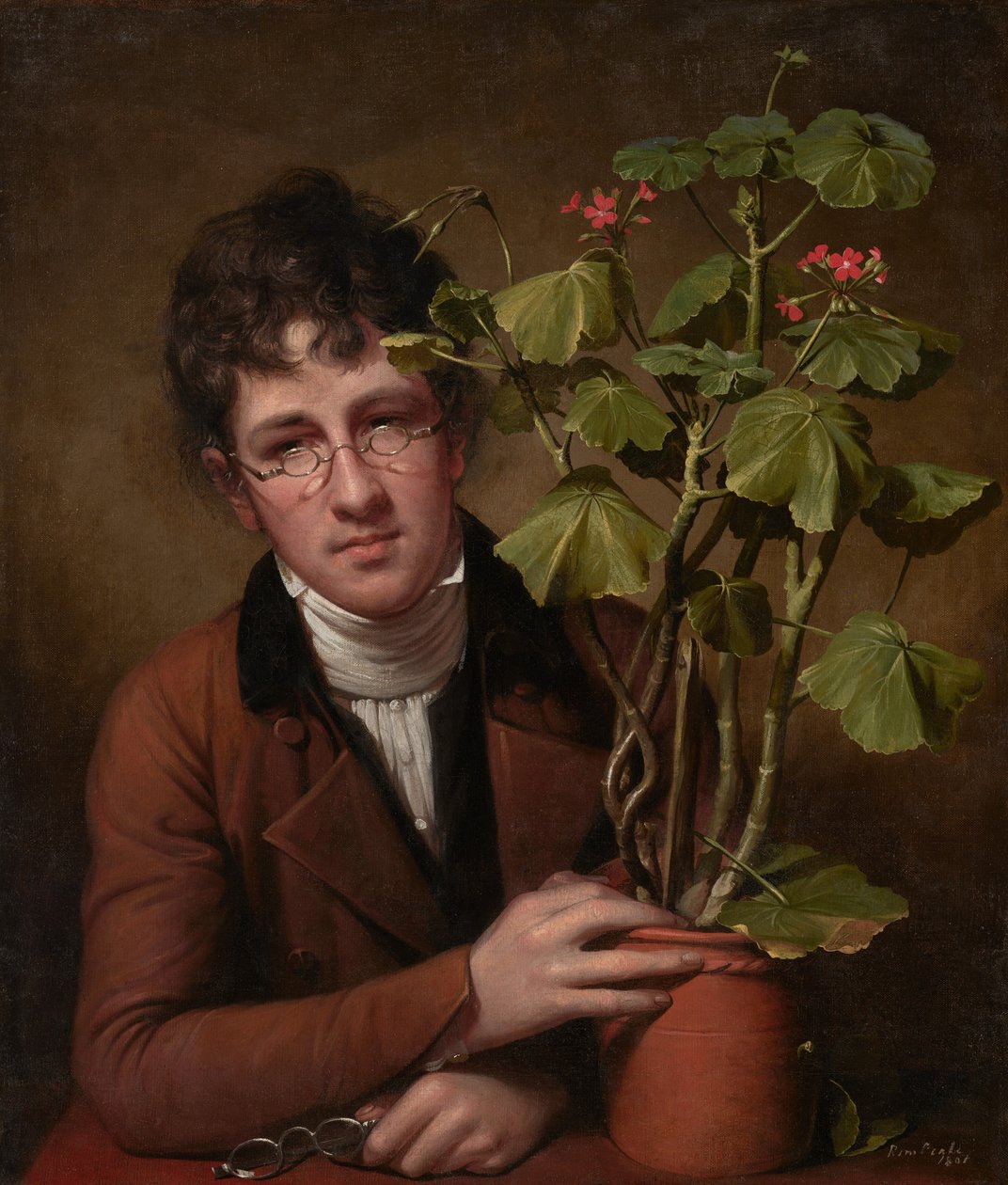 Rubens Peale mit einer Geranie von Rembrandt Peale