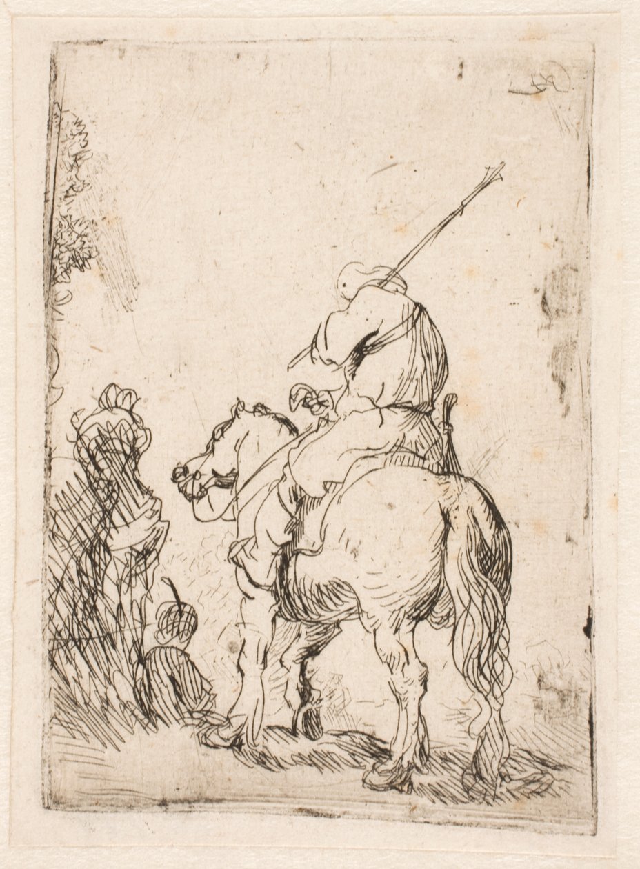 Ein turbantragender Soldat zu Pferd von Rembrandt van Rijn