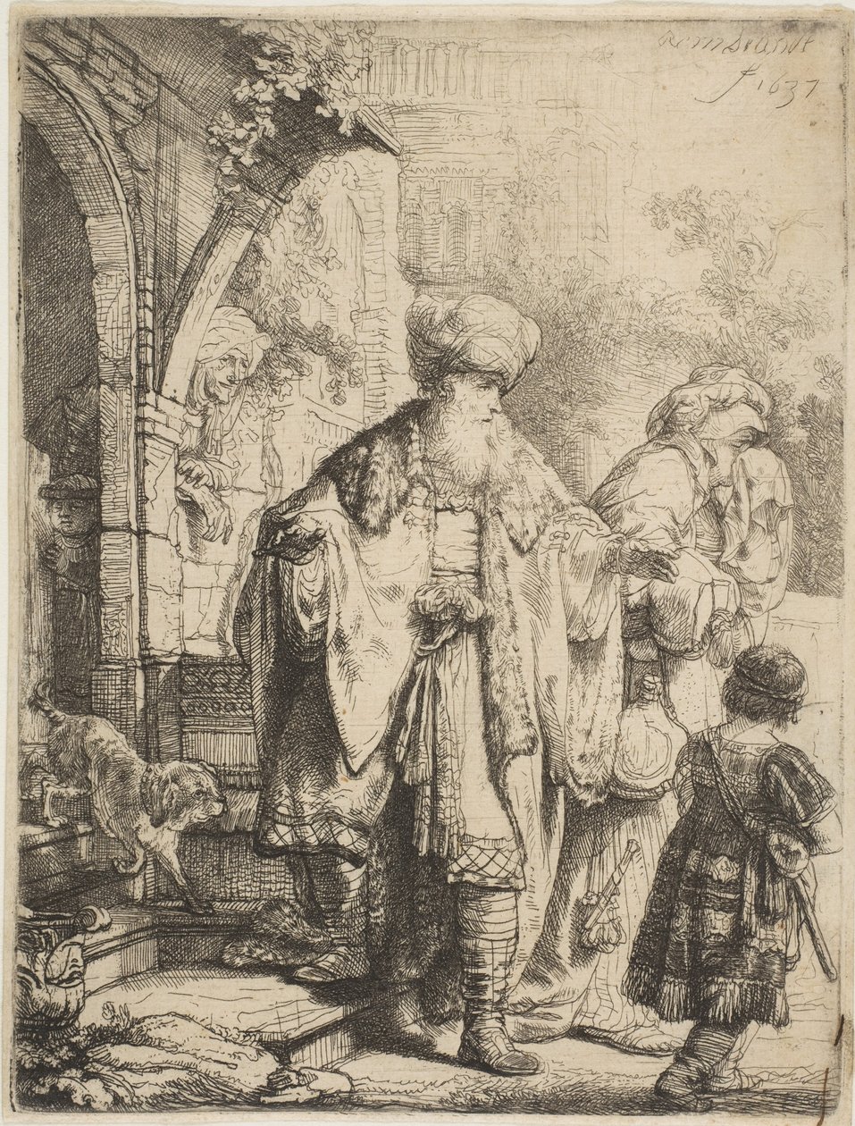 Abraham vertreibt Hagar und Ismael, 1637 von Rembrandt van Rijn