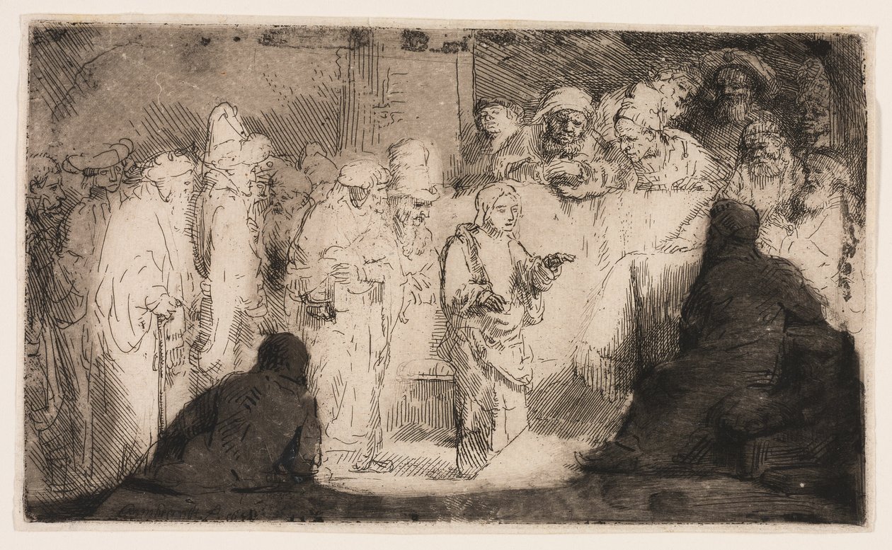 Christus im Streitgespräch mit den Ärzten: Eine Skizze von Rembrandt van Rijn