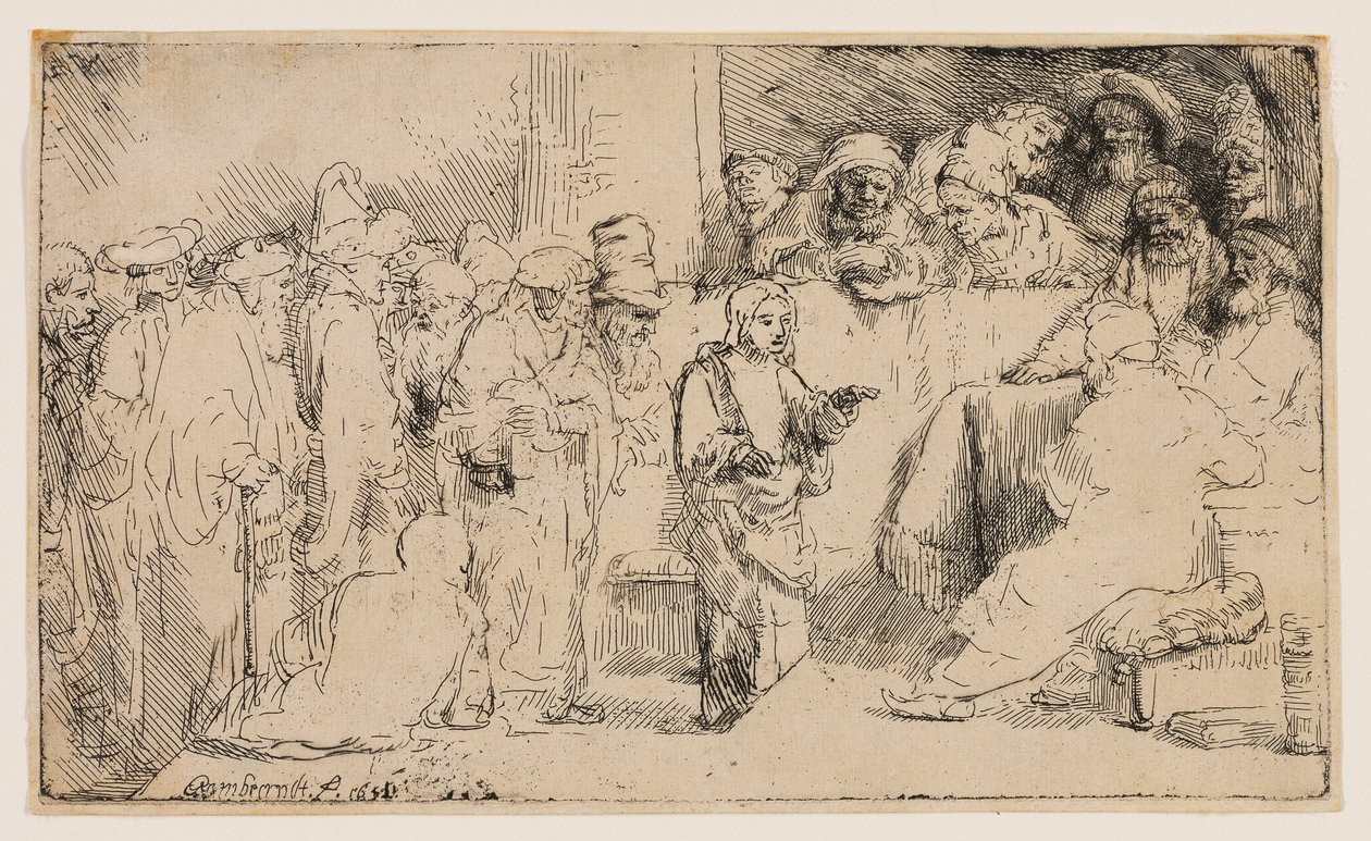 Christus im Streitgespräch mit den Ärzten: Eine Skizze von Rembrandt van Rijn